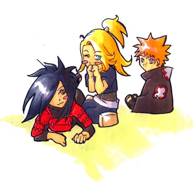 chibi madara, deidara,pein 